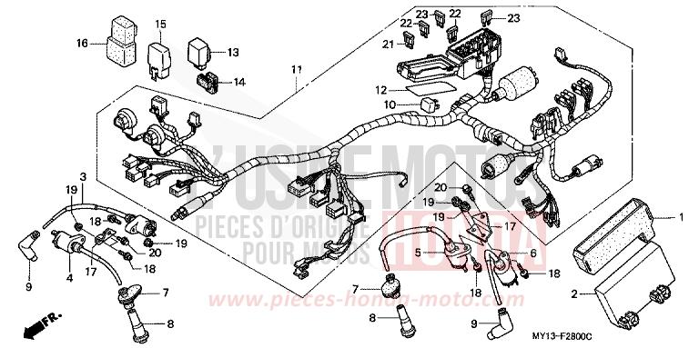 WIRE HARNESS/ IGNITION COIL (1) for Africa Twin 750 SPACE BLUE (PB136I) from 1994